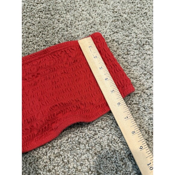 Women’s Red Tube Top Medium No Boundaries Ribbed Crop M Med - Picture 7 of 7